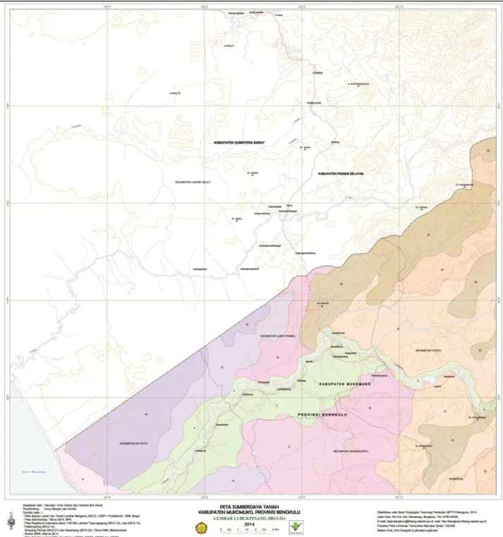 Gambar 4. Peta satuan lahan Kabupaten Mukomuko lembar 0812-51 