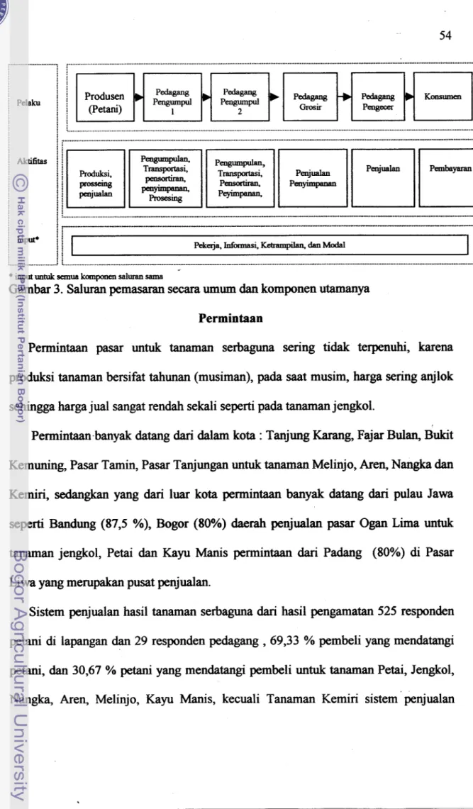 Gambar 3. Saluran pemasaran secara  umum  dan  komponen utamanya  Permintaan 