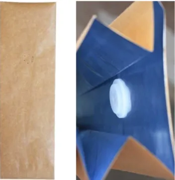 Gambar 5.2 Tampak luar dan dalam kemasan   Side Gusset Pouch Paper Kraft Foil 