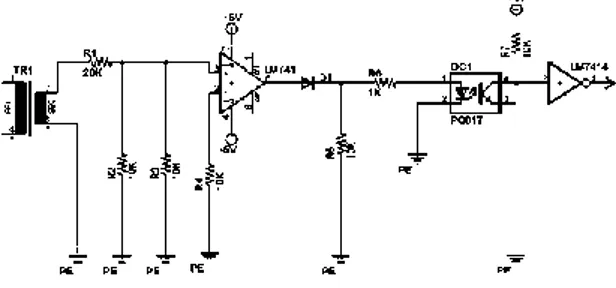 Gambar 2. Rangkaian zero crossing detektor  Rangkaian monostabil 