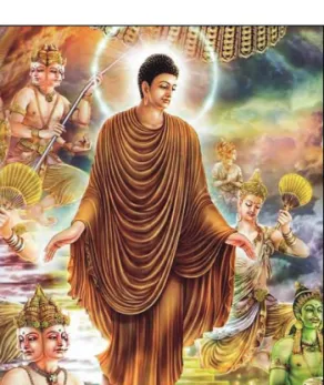 Gambar : 1.12 Buddha turun dari surga (Tavatimsa)