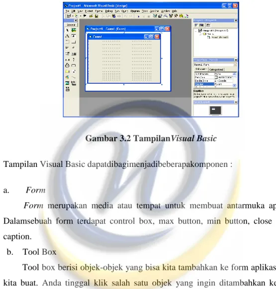 Gambar 3.2 TampilanVisual Basic 