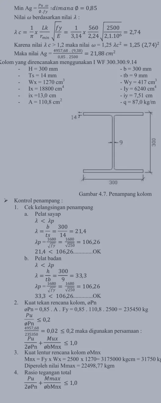 Gambar 4.7. Penampang kolom