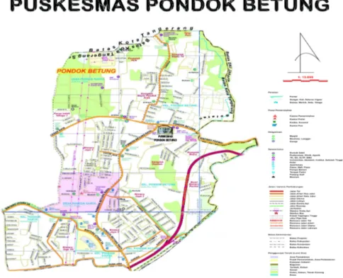 Gambar 3.1 Denah Lokasi Wilayah Kerja Puskesmas Pondok Betung Tahun 2016
