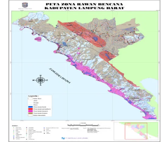 Gambar 5  Peta daerah rawan bencana Kabupaten Lampung Barat