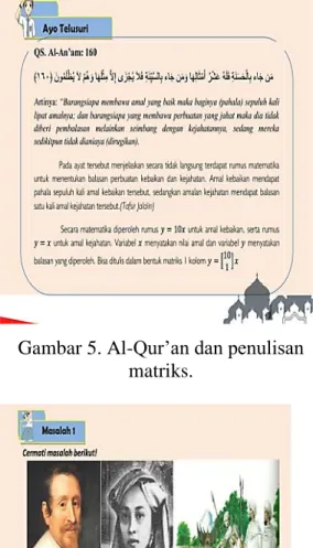 Gambar 5. Al-Qur’an dan penulisan  matriks. 