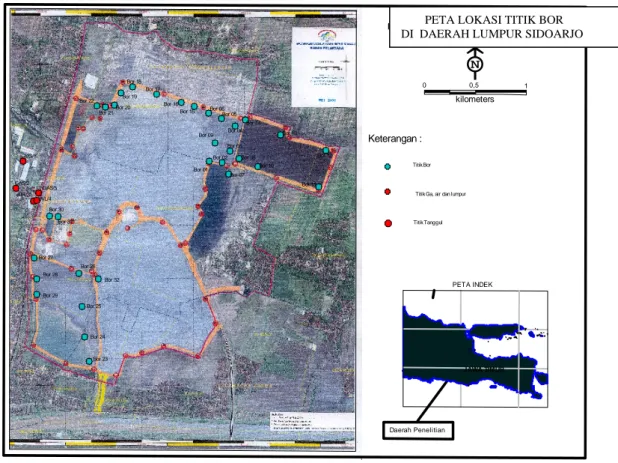 Gambar 5. Peta Lokasi Conto Sedimen  dan conto air di S. Porong 