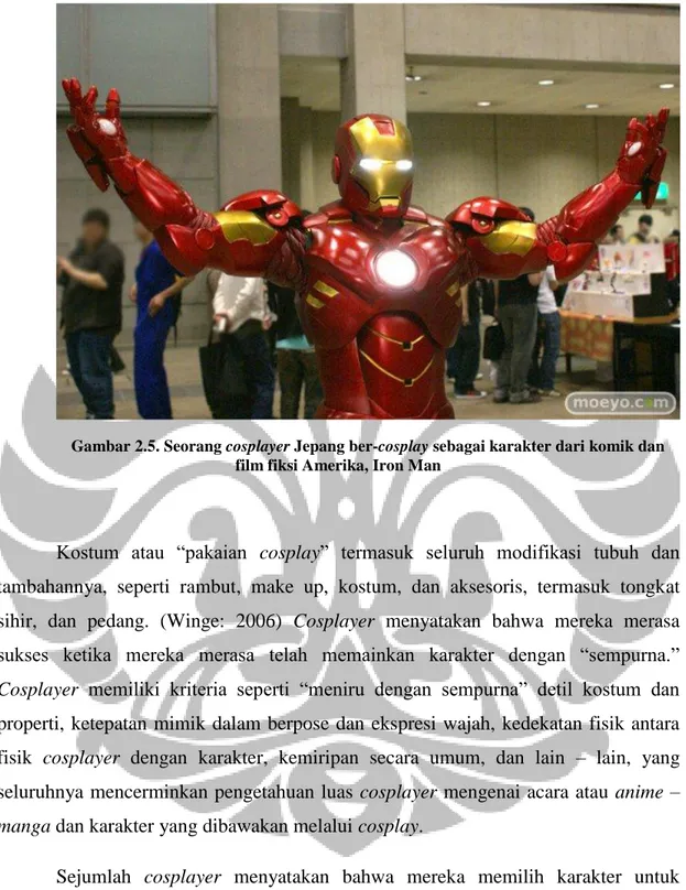 Gambar 2.5. Seorang cosplayer Jepang ber-cosplay sebagai karakter dari komik dan  film fiksi Amerika, Iron Man 