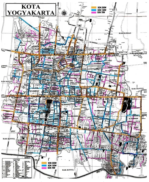 Gambar 4.4 Peta Sistem PJU Kota Yogyakarta 
