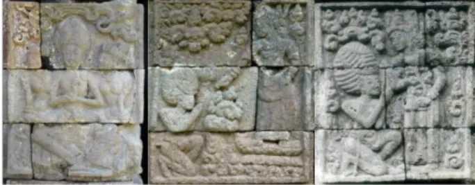 Gambar 7. Tokoh Arjuna pada relief cerita  Arjunawiwaha yang menggunakan sorban.