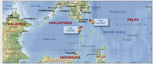 Gambar 2 Peta perbatasan Indonesia – Filipina di Sulawesi Utara 