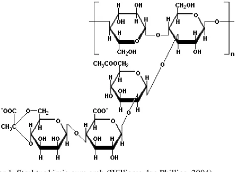 Gambar 1. Struktur kimia gum arab (Williams dan Phillips, 2004). 