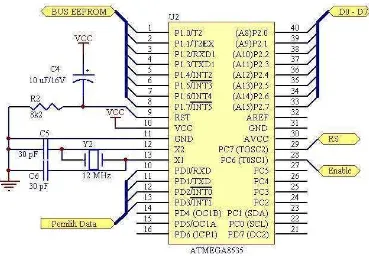 Gambar 13. Rangkaian skematik EEPROM mikrokontroler ATMega8535. 