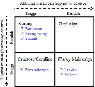 Gambar 8.  Identifikasi gejala eutrofikasi di Ke- Ke-pulauan Spermonde (Faizal, 2012) 