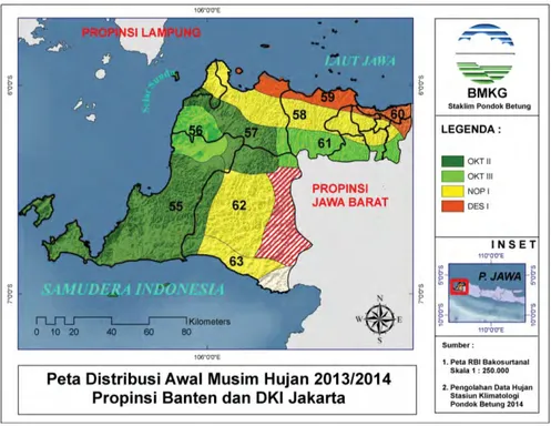 Gambar 3. Distribusi Awal Musim Hujan 2013/2014 