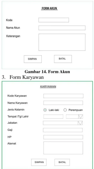 Gambar 14. Form Akun 