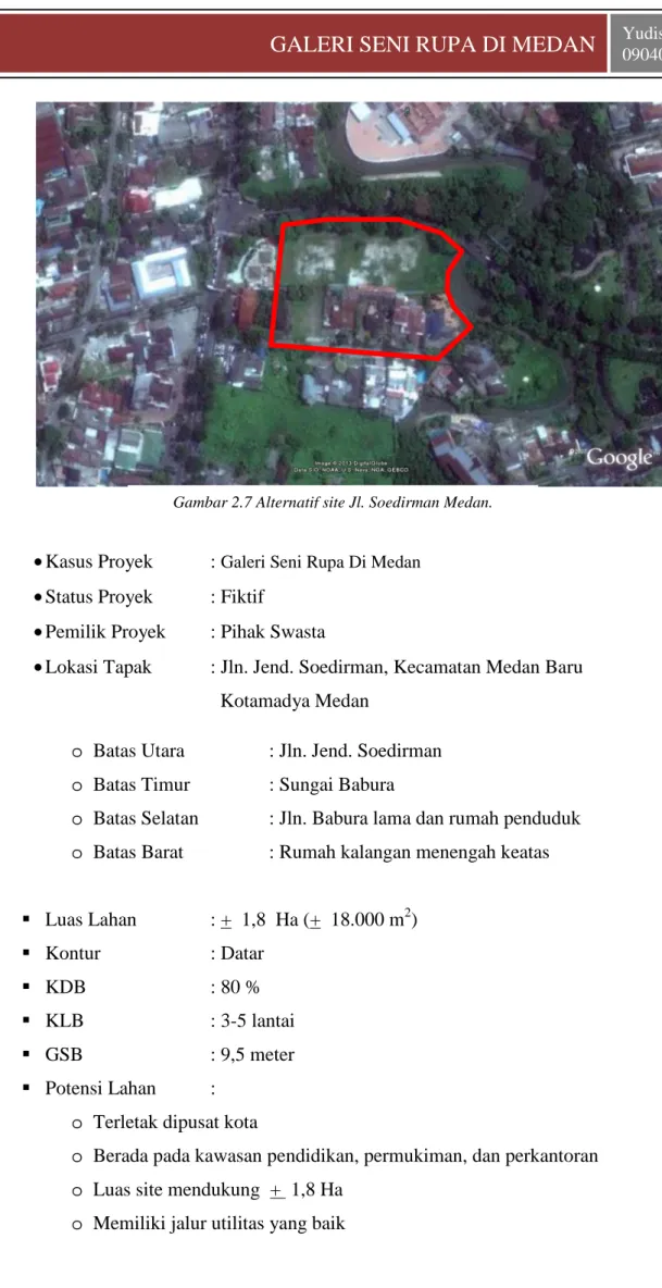 Gambar 2.7 Alternatif site Jl. Soedirman Medan.