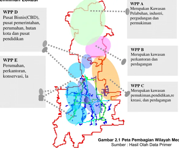 Gambar 2.1 Peta Pembagian Wilayah Medan Sumber : Hasil Olah Data Primer 