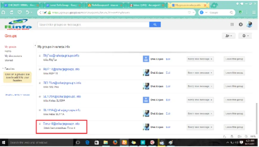 Gambar 6. Menu Home Pada RinfoGroups 