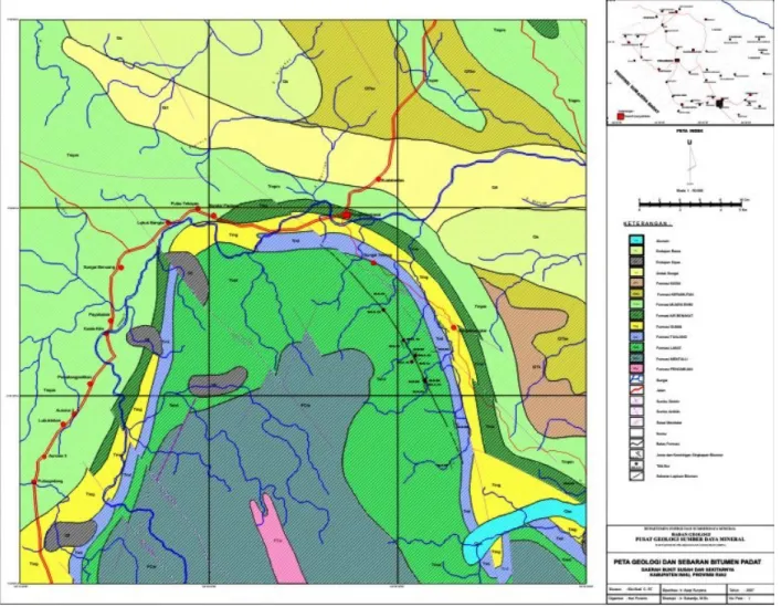 Gambar 5. Peta Sebaran Bitumen Padat Di Daerah Penyelidikan 