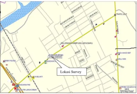 Gambar 2. Lokasi Survey di Depan SJS Plaza  Pelaksanaan Survey Lapangan 