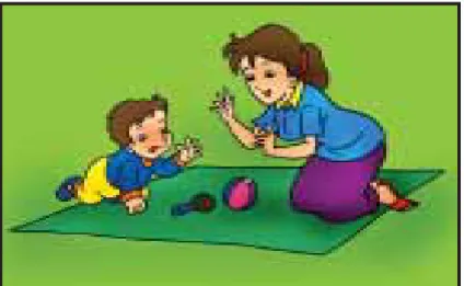 Gambar 3.1 bermain dengan ibu