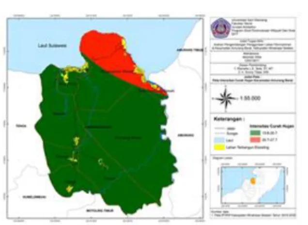 Gambar  3  Peta  Intensitas  Curah  Hujan  Kecamatan  Amurang Barat 