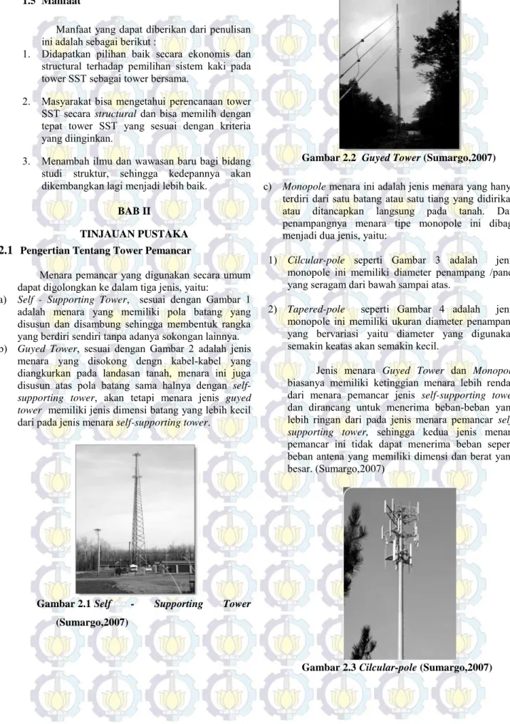 Gambar 2.1 Self  -  Supporting  Tower  (Sumargo,2007) 
