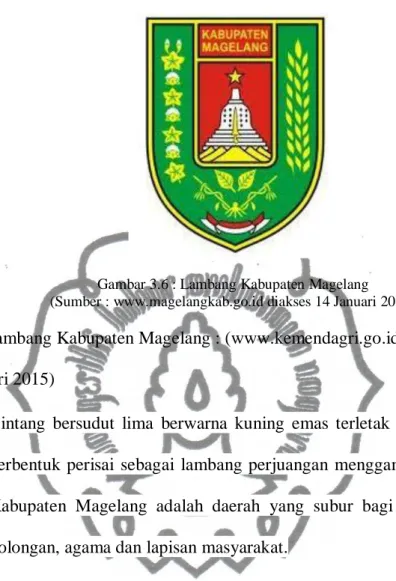 Gambar 3.6 : Lambang Kabupaten Magelang  (Sumber : www.magelangkab.go.id diakses 14 Januari 2015) 