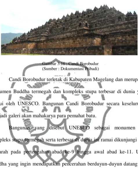 Gambar 3.16 : Candi Borobudur  (Sumber : Dokumentasi Pribadi) 