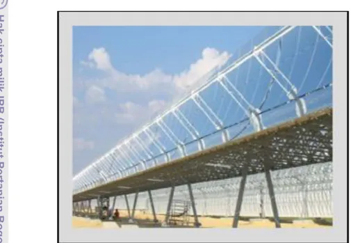 Gambar 2. Pembangkit listrik tenaga surya dengan sistem parabolic trough SEGS  IX di California, Amerika Serikat (Seia, 2009) 