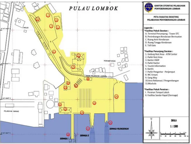 Gambar 4. 2 Peta dan Fasilitas pelabuhan Lembar 