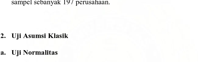 Tabel 4.3 Hasil Uji Normalitas Sebelum Data Di-