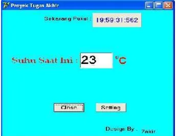 Gambar 4.13 Tampilan Program Pada Saat Suhu Sebesar 210 Celcius