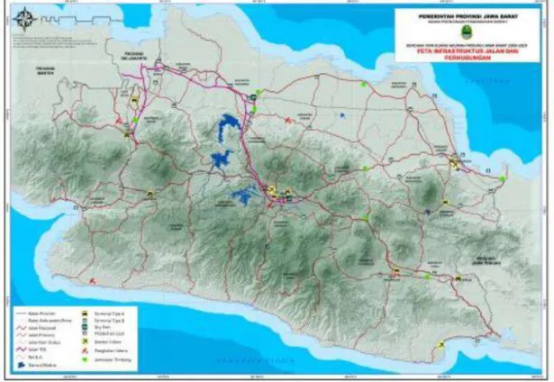Gambar 2. 3 Peta Infrastruktur Jalan dan Perhubungan  Sumber: RTRW Provinsi Jawa Barat 2009-2029 