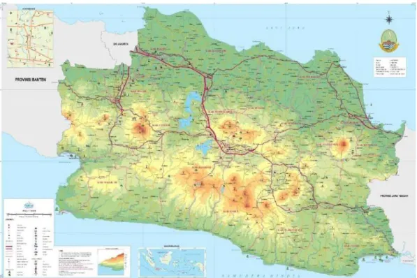 Gambar 2. 1 Peta Administrasi Jawa Barat  Sumber: BPS Provinsi Jawa Barat 2020 