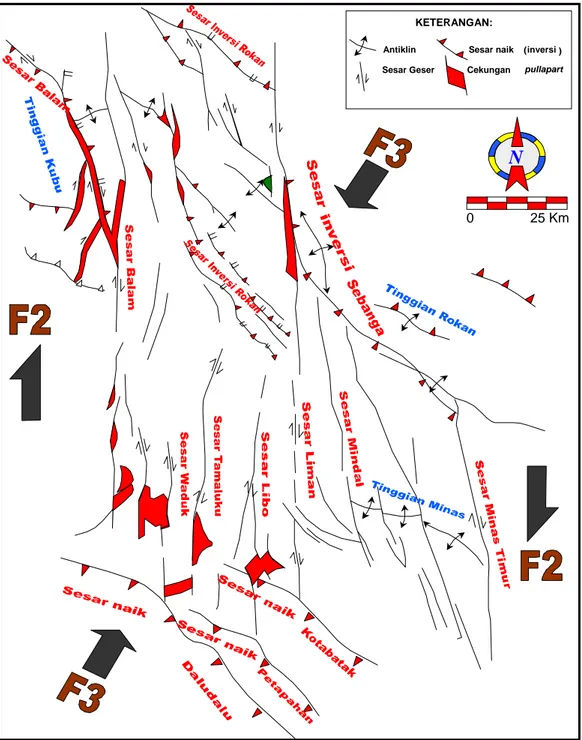 Gambar II.1.  Peta tatanan tektonik regional Cekungan Sumatra Tengah  (Heidrick et al., 1996) 