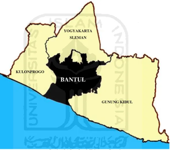 Gambar 2.1 Peta Letak Kabupaten Bantul 