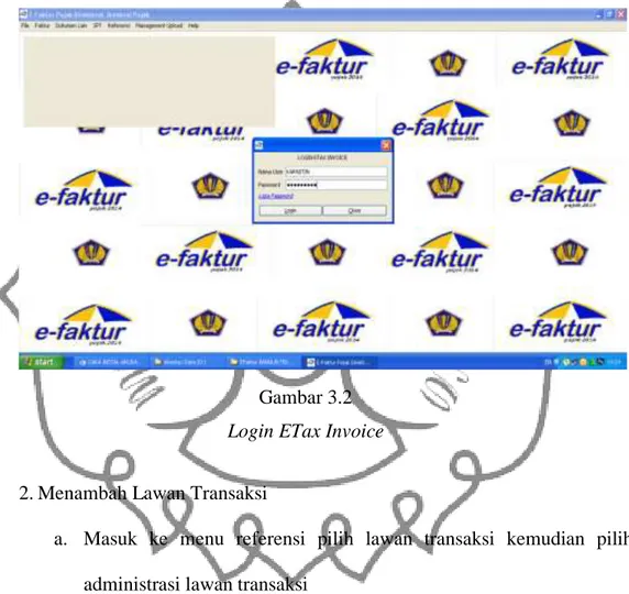 Gambar 3.2  Login ETax Invoice 