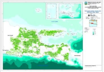 Gambar  3.  Peta  Baku  Sawah  Jawa  Timur  Tahun  2018  berdasarkan  Kementerian  ATR/BPN  dan  Kementerian  Pertanian  melalui  SK  Menteri  ATR/BPN-RI No