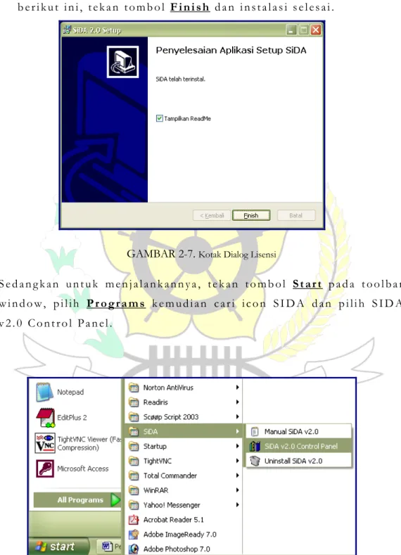 GAMBAR 2-7.  Kotak Dialog Lisensi