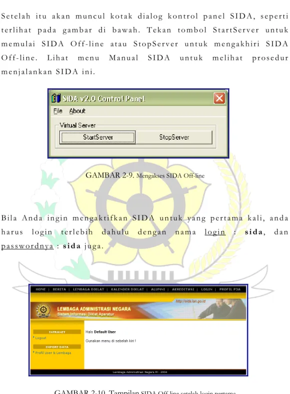 GAMBAR 2-9.  Mengakses SIDA Off-line