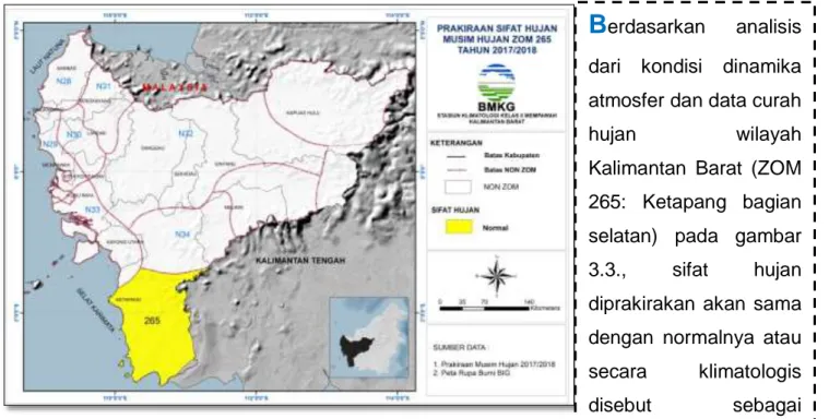 Gambar 3.4. Prakiraan Curah Hujan Kumulatif Periode Oktober 2017 -  Maret 2018 di Kalimantan Barat 