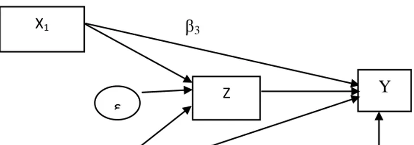 Gambar 3.1 : Model Jalur Path Analysis    β 3