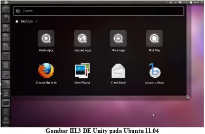 Gambar III.2 DE GNOME Classic pada Ubuntu 10.10