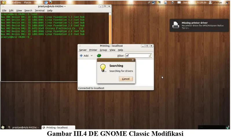 Gambar III.4 DE GNOME Classic Modifikasi