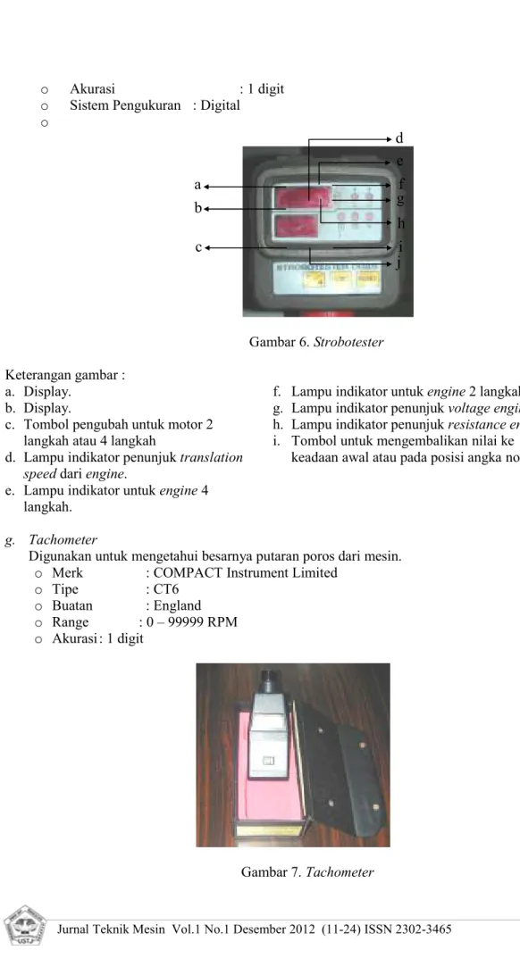 Gambar 6. Strobotester  Keterangan gambar : 