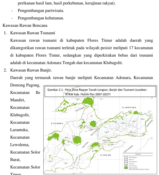 Gambar 2.1 : Peta Zona Rawan Tanah Longsor, Banjir dan Tsunami (sumber: 