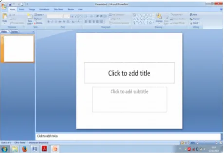 Gambar 2. Tampilan jendela Microsoft Office PowerPoint 