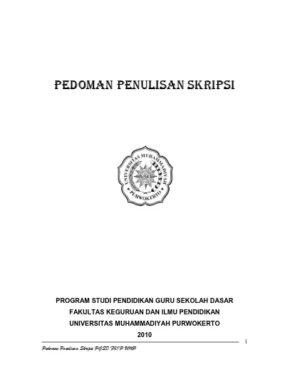 PEDOMAN PENULISAN SKRIPSI